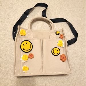 Smiley x ZARA Canvas Tote Shoulder Bag